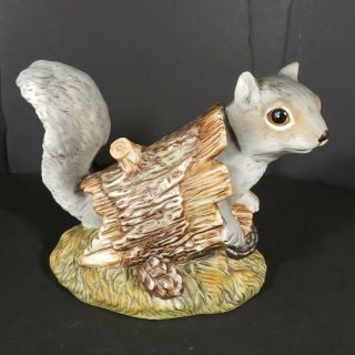 Vintage Squirrel Figurine Masterpiece Porcelain Homco 1986 Home Interiors