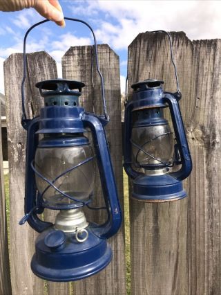 Vintage Hurricane Oil Lantern Set 13 " Nautical Hanging Oil Lamp Set