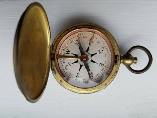 Taylor Wwi Military Brass Compass Marked U.  S.  C.  E.  Pre Owned No Damage