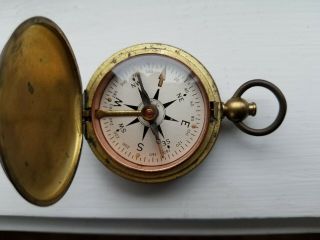 TAYLOR WWI MILITARY BRASS COMPASS MARKED U.  S.  C.  E.  PRE OWNED NO DAMAGE 2
