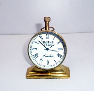Vintage Style Table Top Desk Brass Clock Antique Collectible Watch Decorative