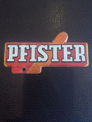 Pfister Hybrid Seed Corn Vintage License Plate Topper Sign