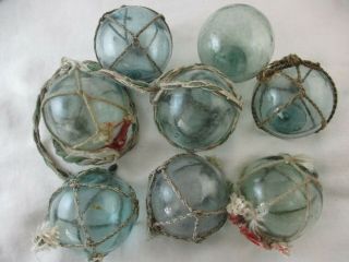 8 Cutie Authentic Japanese 2 - 1/8 " To 2.  5 " Some Marked Glass Floats Alaska Combed