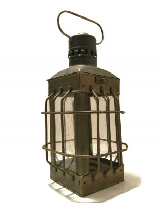 13 " Vintage Nautical Brass Ship Caged Lantern Lamp Maritime Light Candle Holder