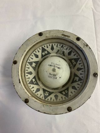 Antique Wwi (1918) Harriman Us Navy Boat Service Compass