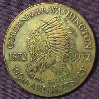 1972 Goldendale Washington Centennial 100 Year Anniversary Chief Yallup $1 Token