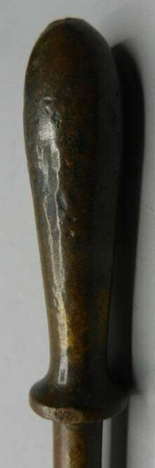 Antique 19th Century Solid Brass / Bronze Belaying Pin - Dark Patina