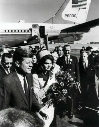 President John F.  Kennedy And Jackie Arrive In Dallas 8x10 Photo