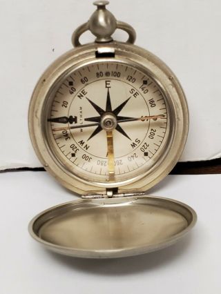 Vintage WWII U.  S.  Military Field Gear Waltham Compass - 3