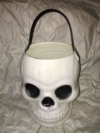 Aj Rezni Co Made In Usa Ma Vintage Halloween Skull Candy Bucket Blow Mold Vhtf