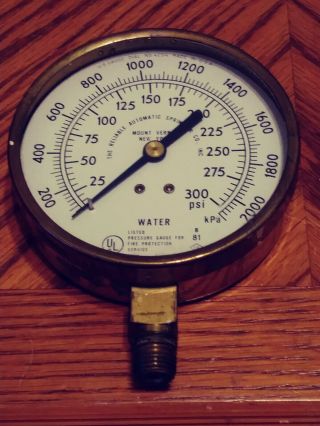 1981 The Reliable Automatic Sprinkler Co.  Brass Fire Sprinkler Water Gauge