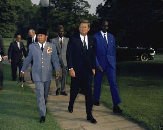 President John F.  Kennedy With Members Of Non - Aligned Nations 8x10 Photo