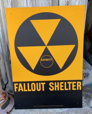 Authentic Vintage Fallout Shelter Sign Us Gov Issue14 X 20 Lrg