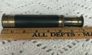 Antique Brass And Leather Made In France Telescope Spyglass