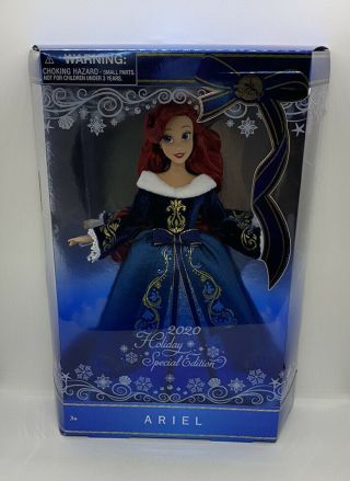 Disney Store Ariel Doll 11 " The Little Mermaid 2020 Holiday Special Edition