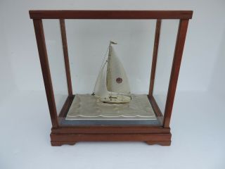 Vintage Japanese Solid Sterling Silver Ship Yacht Sail Boat Masterly Crafted
