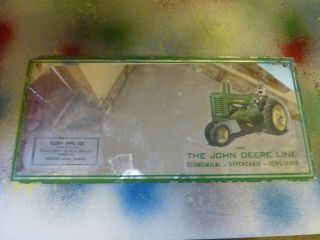 Vintage John Deere Advertising Mirror - - Medicine Lodge,  Kansas