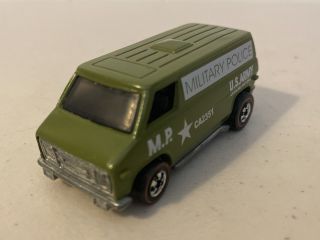 (c) Vintage 1974 Hot Wheels Redline Military Police Mp Us Army Green Van N