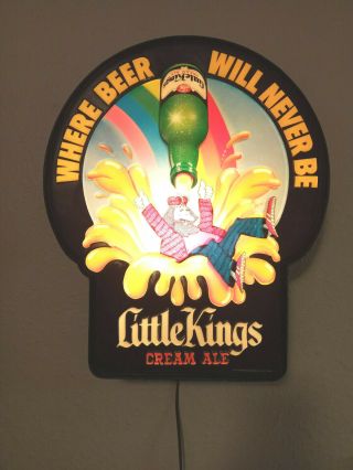 Vintage Advertising Little Kings Cream Ale Light Up Beer Sign Schoenling Brewing