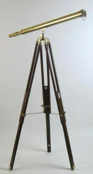 Nautical Harbor Master Astro Telescopes Vintage Floor Standing Brass Telescope