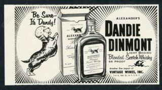 1955 Dandie Dinmont Terrier Art Dd Scotch Whisky Vintage Print Ad