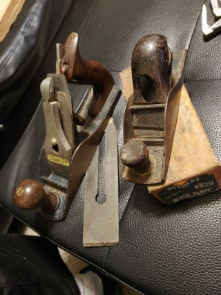 See Collectible Vintage Stanley Wood Plane Group Of 3 220,  120 & 4 - Nr