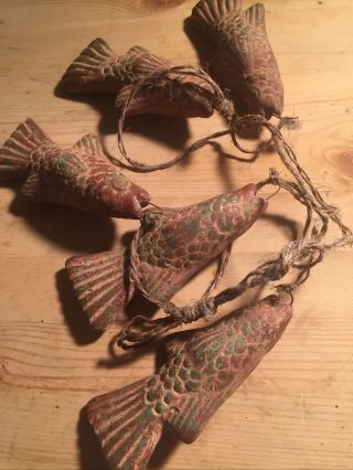 Vintage Ceramic Fish On A Rope Wall Hanging