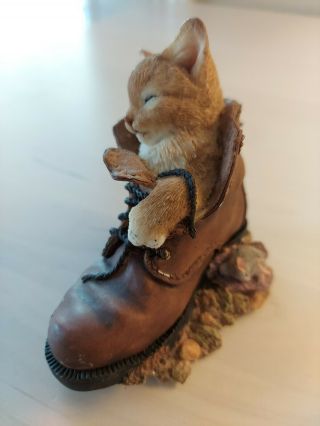 Country Artists Kitten Asleep In Boot 3 In.  Figurine 02231cat Lover Gift