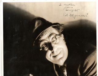 American Film,  Radio Actor & Comedian Ed Wynn,  Signed Vintage Studio Photo 11x14