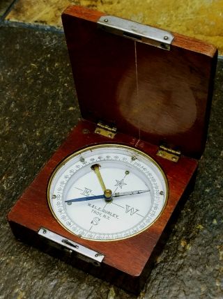 Rare Wwi Antique Compass Signed W & L.  E.  Gurley,  Troy Ny,  1918 U.  S.  Engineering