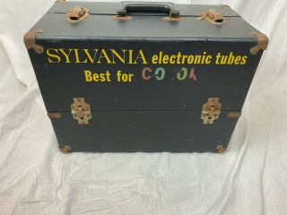 Vintage Sylvania Radio Tv Repairman Vacuum Tube Caddy Case Tool Box 4