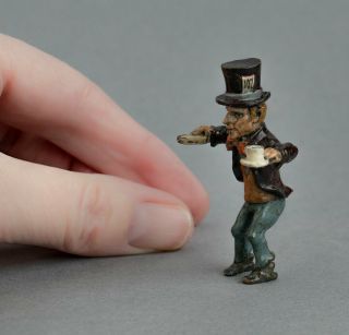 Vintage COLD PAINTED BRONZE Miniature MAD HATTER Alice in Wonderland TEA PARTY 2
