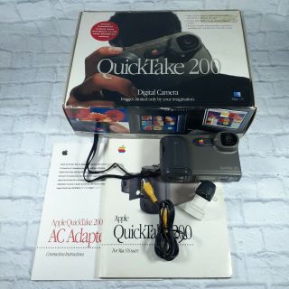 Vintage Apple Macintosh Quicktake 200 Digital Camera W/box & More