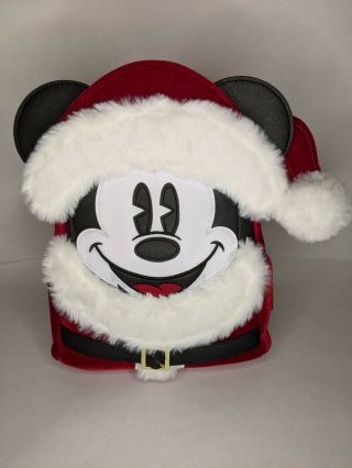 Disney Parks Christmas Loungefly Santa Mickey Mouse Mini Backpack 2019