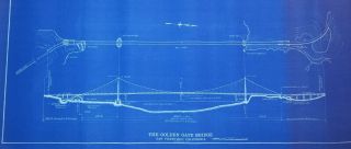 Rare Golden Gate Bridge Authentic Blueprint