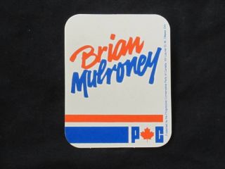 1984 Progressive Conservative Party Of Canada Leader Brian Mulroney Plastic Pin