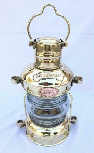 Nautical Vintage Ship Lantern Boat Light Antique Brass Anchor Oil Lamp Decor
