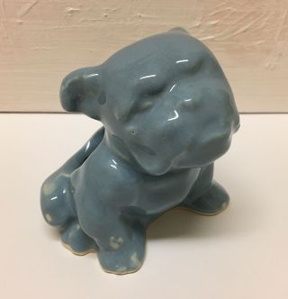 Vintage Mid Century Bulldog Morton Pottery Blue Planter 3