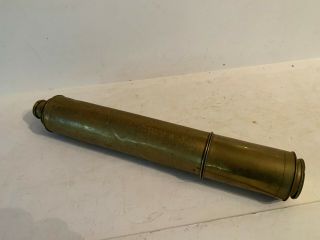 Antique Brass Telescope Marine Boat Ship As Found Large Size Unsigned