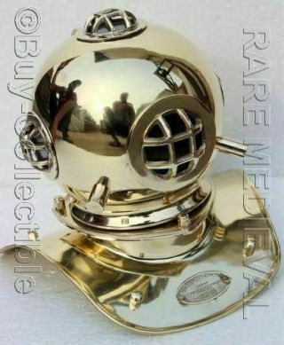 Brass Mini Scuba Deep Diving Divers Helmet U.  S Navy Copper Marine Maritime Gift