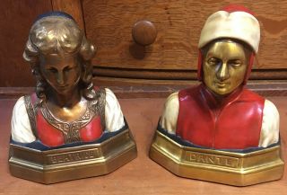 Marion Bronze Vintage Dante & Beatrice Bookends
