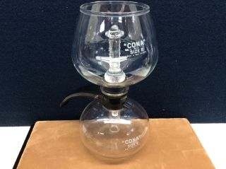 Vintage Cona Vacuum Coffee Maker Size B Model 337117 With Cory Filter Rod Glass