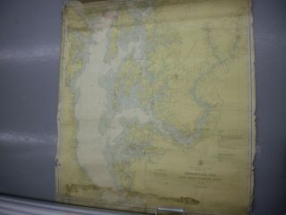 Vintage C&gs Navigational Chart 1226 Chesapeake Bay Cove Point To Sandy Pt 1943