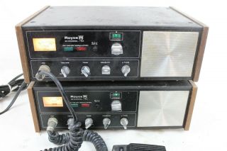 2 Vintage Royce Cb Radio Base Station Am Transceiver Model 1 - 620a W/ Microphone