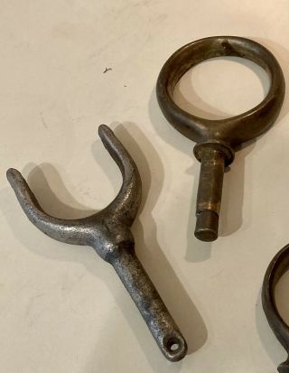 Two Fabulous Antique Vintage Oar Locks - Brass And Steel