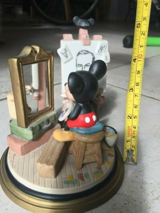 Walt Disney Mickey Mouse Self Portrait Ceramic Figurine Authentic 1990s 2