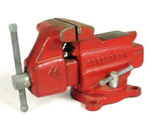 Vintage Red Sears Craftsman Bench Vise Swivel Anvil No 506 - 5180 Made In Usa
