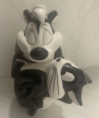 Vintage Warner 1996 Bros Pepe Le Pew Penelope Looney Tunes Cookie Jar Wb Ceramic