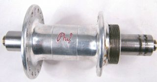 Vintage Phil Wood Hi Low Flange 126mm Rear Freewheel Hub 36h Silver Bad Bearings