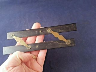 Small 6 " Ebony And Detailed Brass Parallel Rule